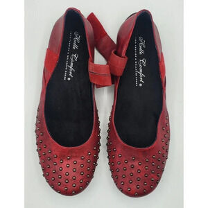 Helle Comfort Red Mary Jane Style Flats Lisboa Red C17701  Size 38 EUR 7 US